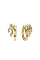 DY Mercer Multi Hoop Earrings, 18k Yellow Gold & Diamonds